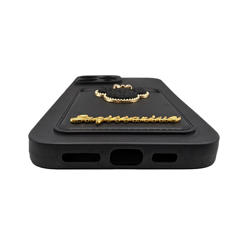 Sagittarius Minnie Mouse iPhone 13 Pro Max Telefono Dėkliukas Su Kišenėle Kortelėms - Juodas