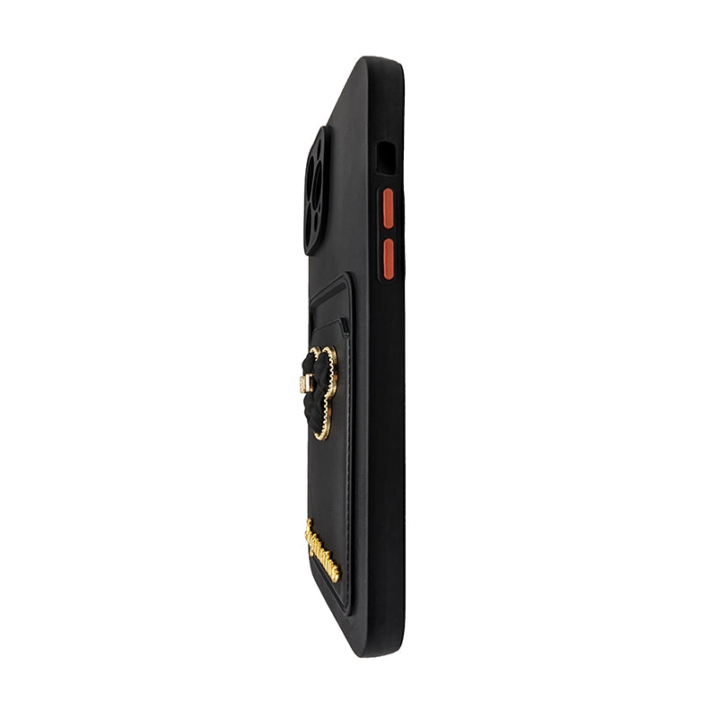 Sagittarius Minnie Mouse iPhone 13 Pro Max Telefono Dėkliukas Su Kišenėle Kortelėms - Juodas